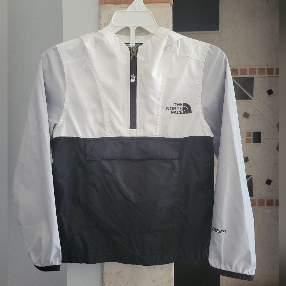 The North Face Black, White And Silver Hooded Girls Jacket